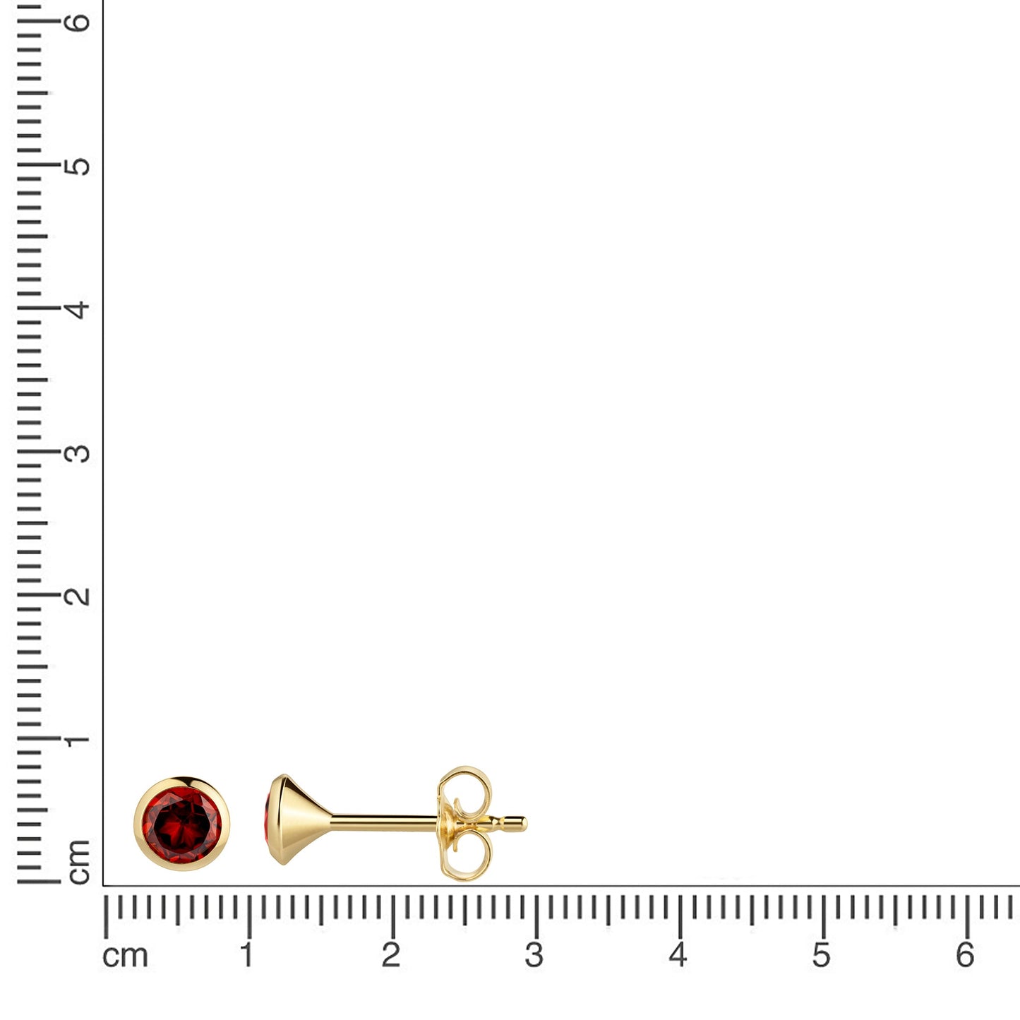 Ohrstecker 585/- Gold 0,4cm Granat