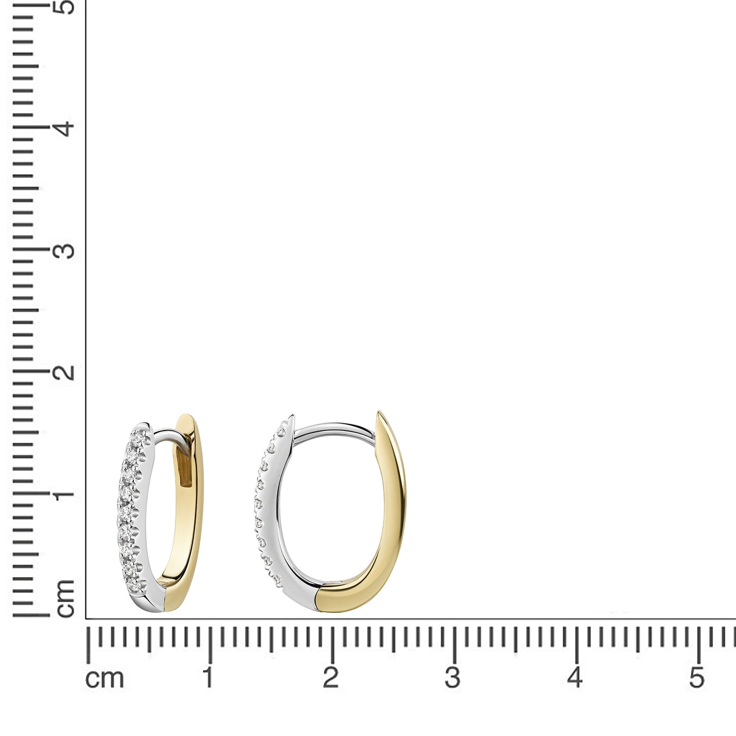 Klappcreolen 925/- Sterling Silber vergoldet (teil) 1,5cm Zirkonia