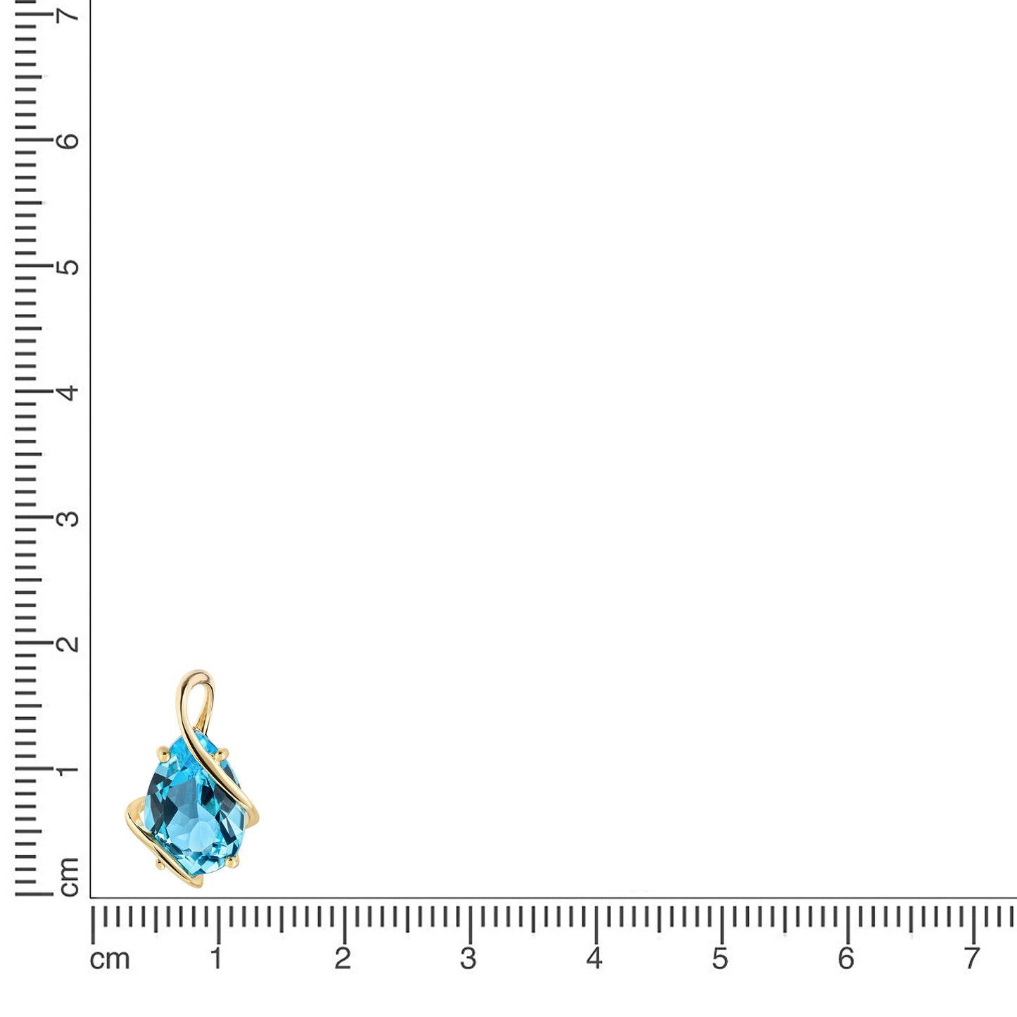 Anhänger 375/- Gold 1,4cm Blautopas beh.