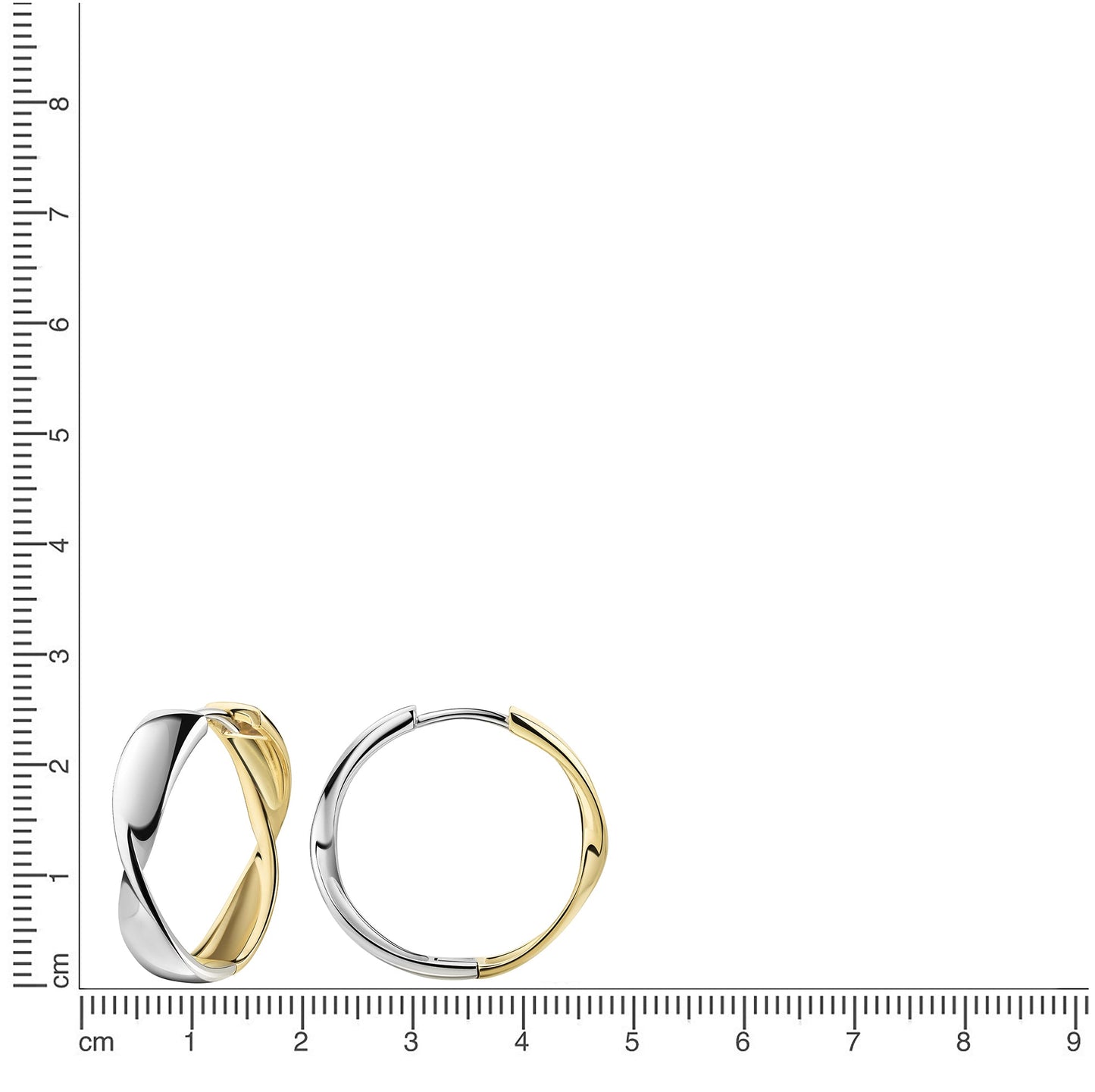 Klappcreolen 925/- Sterling Silber vergoldet (teil) 2,5cm ohne