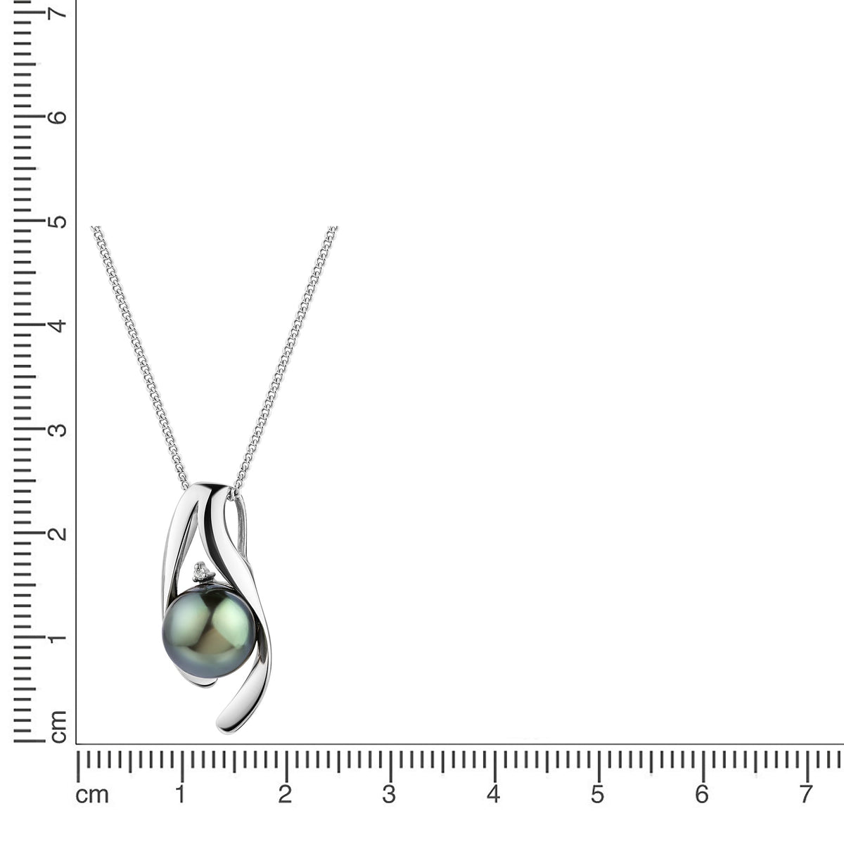 Anhänger mit Kette Panzerkette 585/- Gold 45,0cm Diamant 0,01ct.