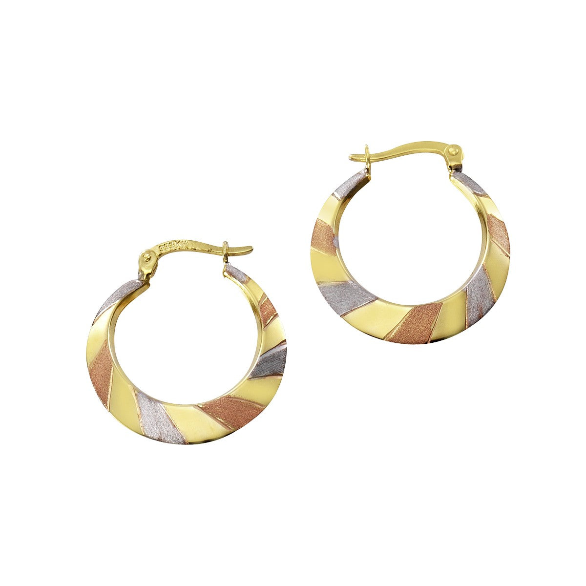 Creolen Ohrringe Damen 333 Gold mehrfarbig 21mm 2,5cm, 1 Paar