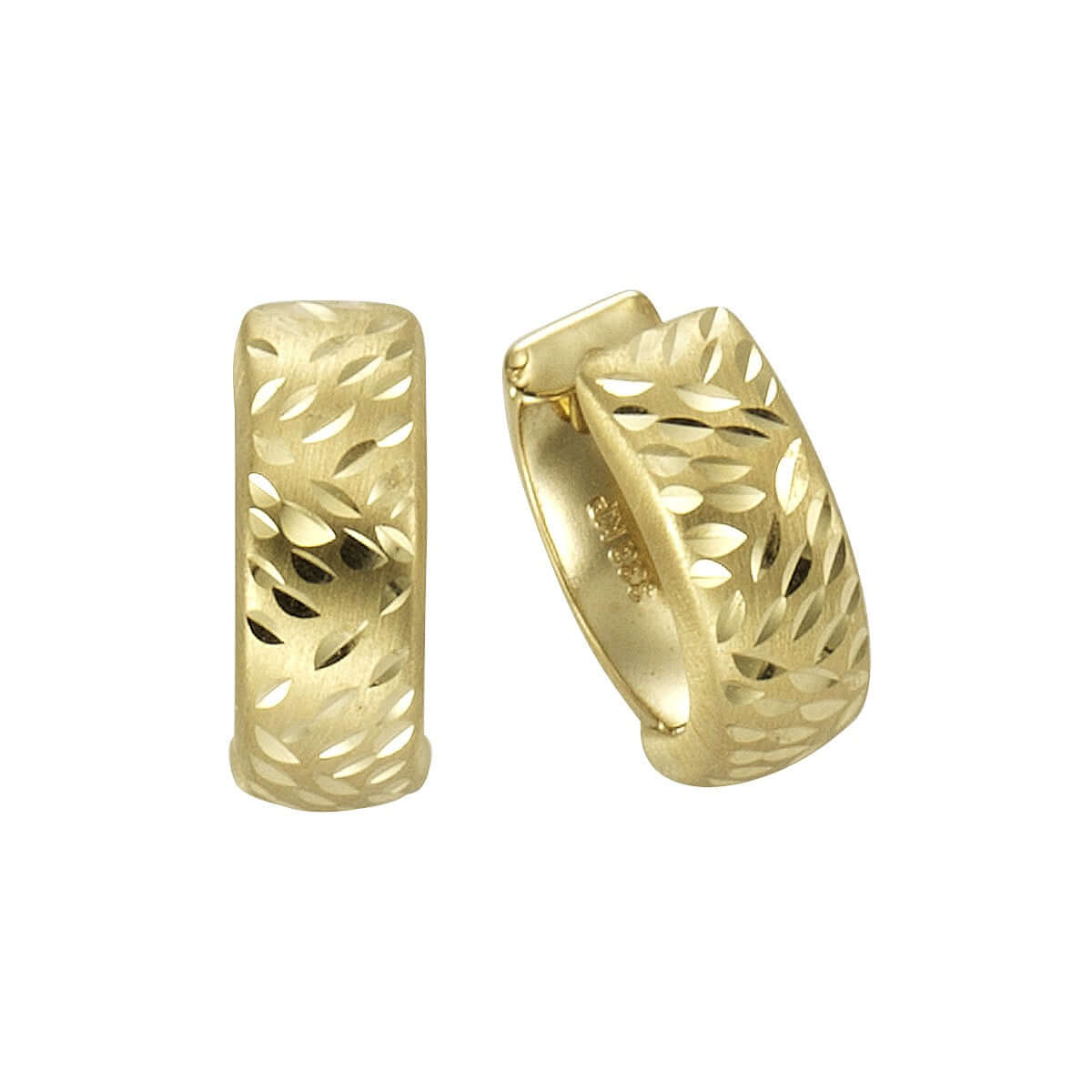 Schmuck Creole Ohrringe Damen 333 Gold diamantiert 13mm 1,3cm, 1 Paar günstig kaufen