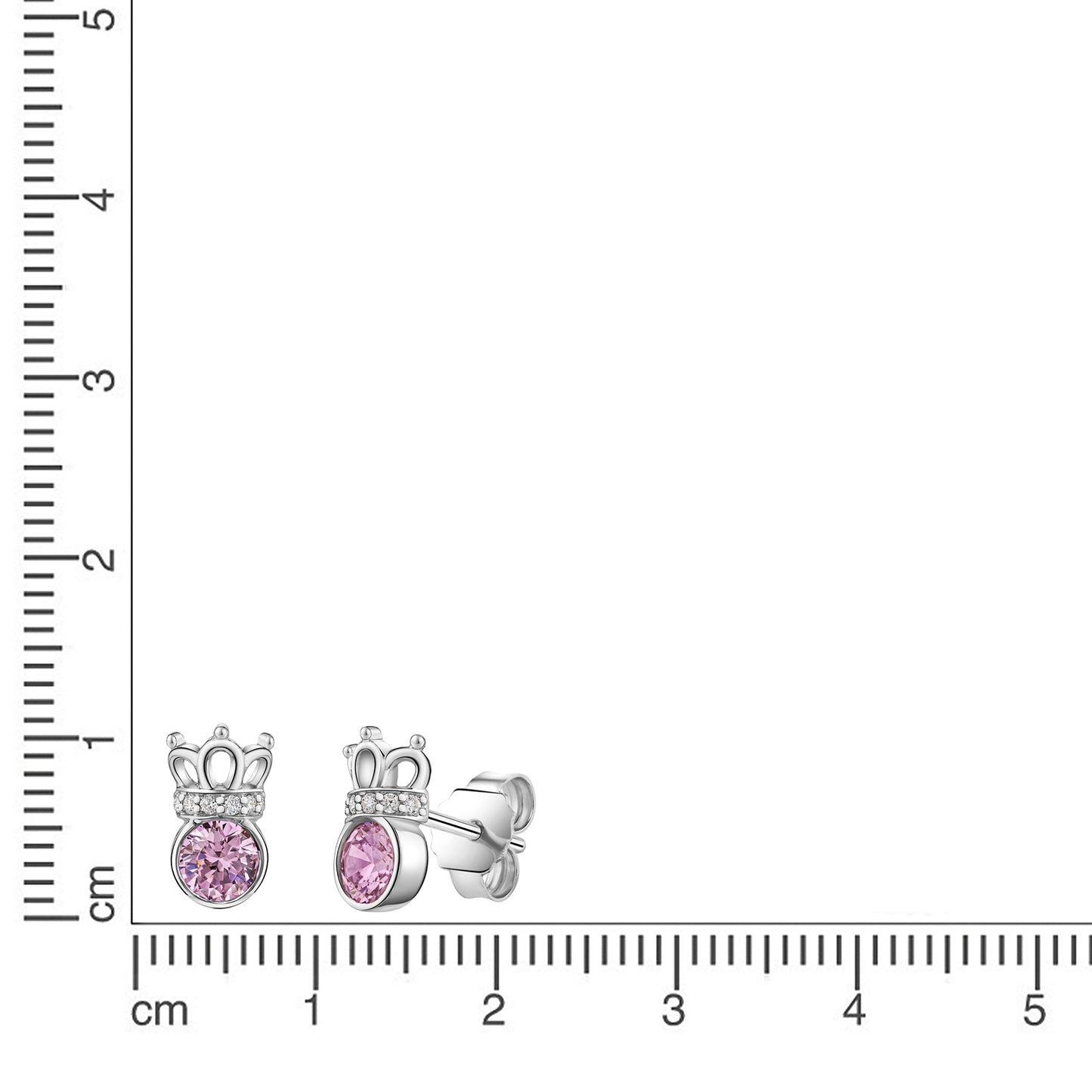Ohrstecker 925/- Sterling Silber rhodiniert 1,0cm Zirkonia