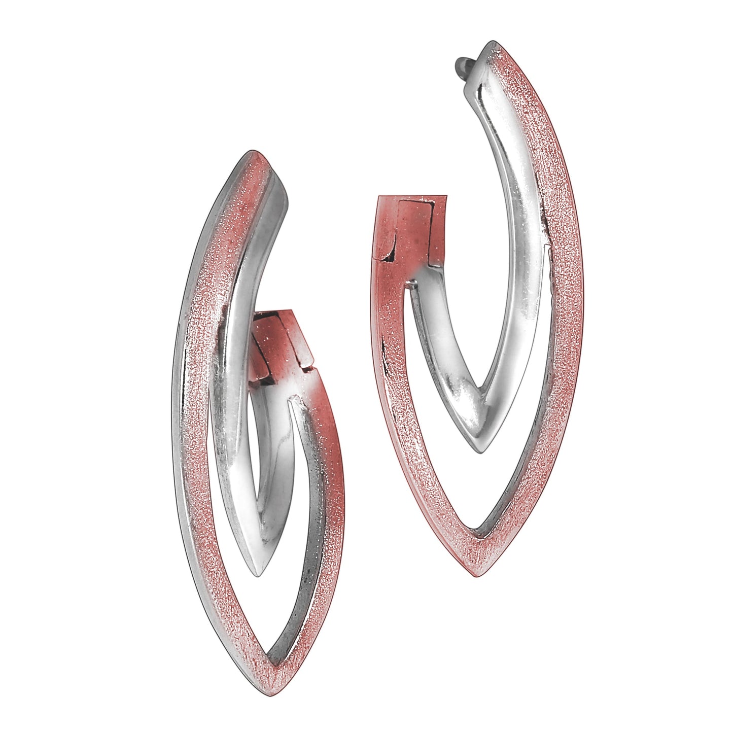 Klappcreolen 925/- Sterling Silber rhodiniert 2,5cm