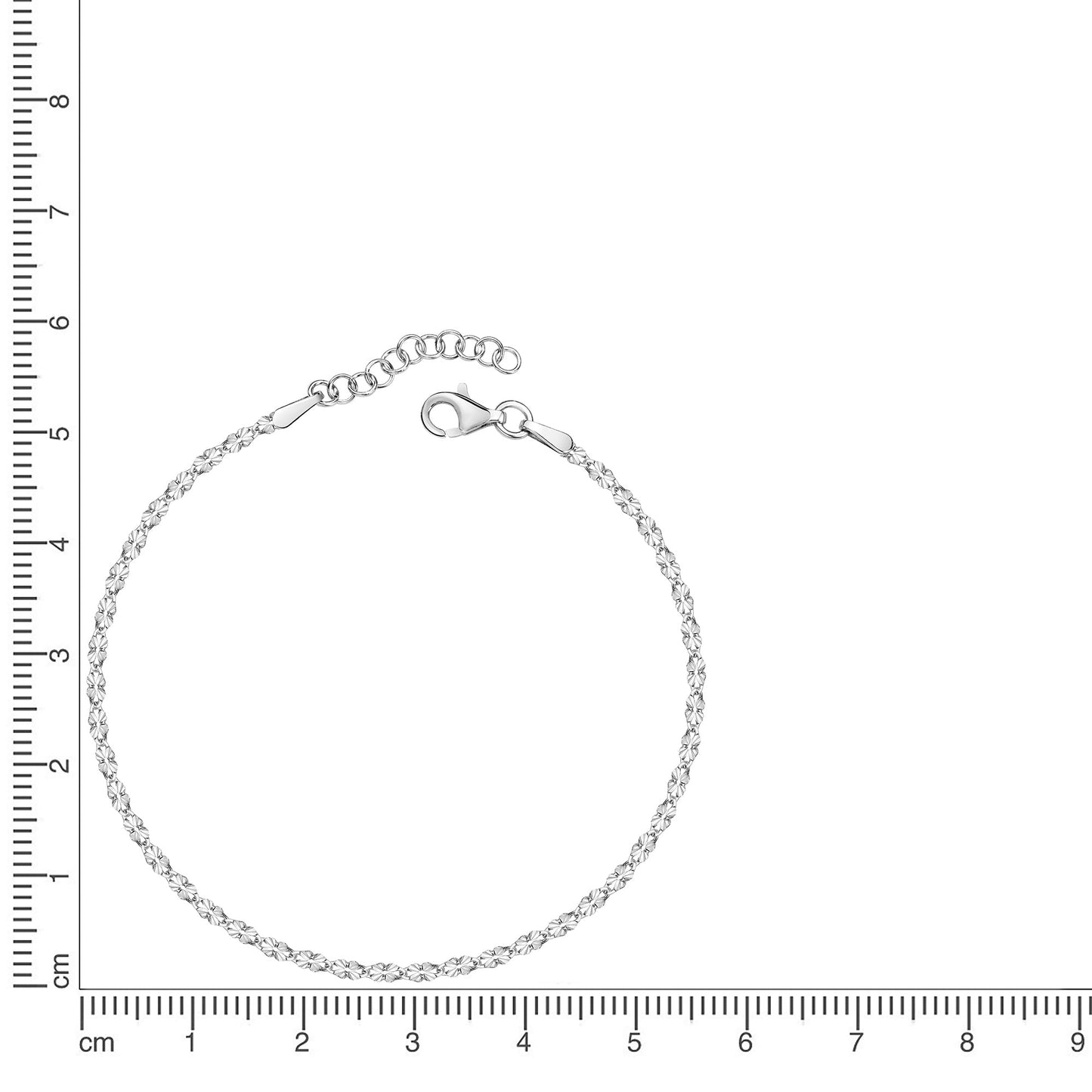 Armband 925 Silber rhodiniert Fantasiekette 925/- Sterling Silber rhodiniert 17cm ohne