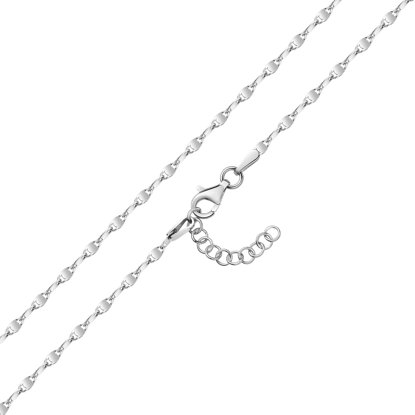 Collier 925 Silber rhodiniert Fantasiekette 925/- Sterling Silber rhodiniert 43cm