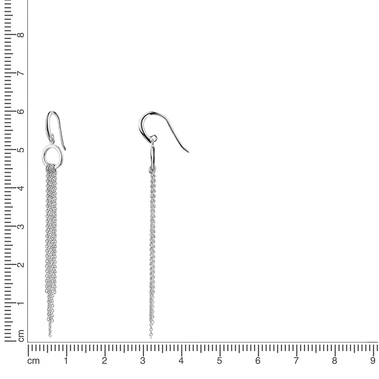 Ohrhänger 925/- Sterling Silber rhodiniert 925/- Sterling Silber rhodiniert 7,8cm