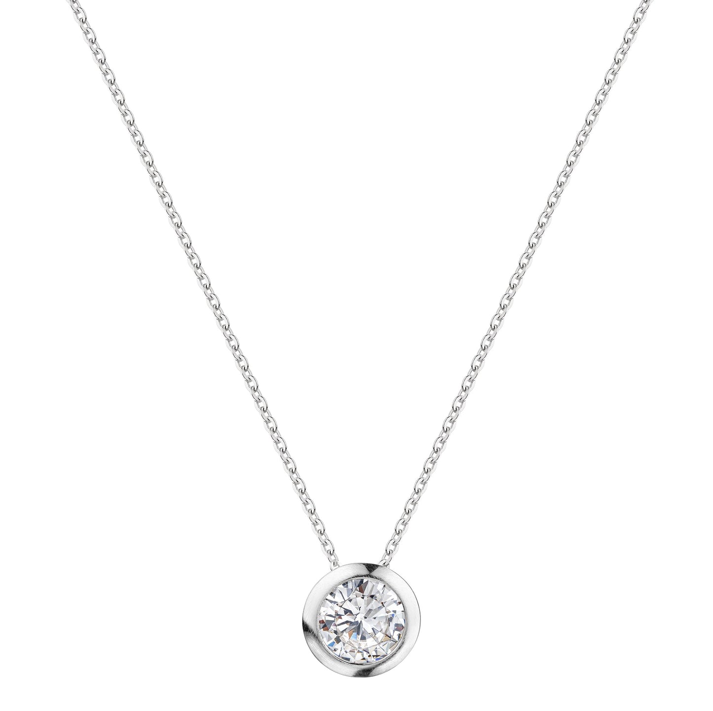 Anhänger mit Kette 925 Silber rhodiniert Ankerkette 925/- Sterling Silber rhodiniert 50,0cm