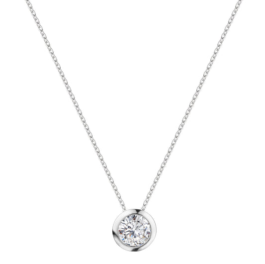 Celesta Silber Anhänger mit Kette aus 925 Silber rhodiniert mit Zirkonia