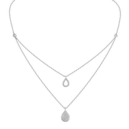 Celesta Silber Collier aus 925 Silber rhodiniert Zirkonia