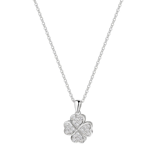 Celesta Silber Anhänger mit Kette aus 925 Silber rhodiniert mit Zirkonia