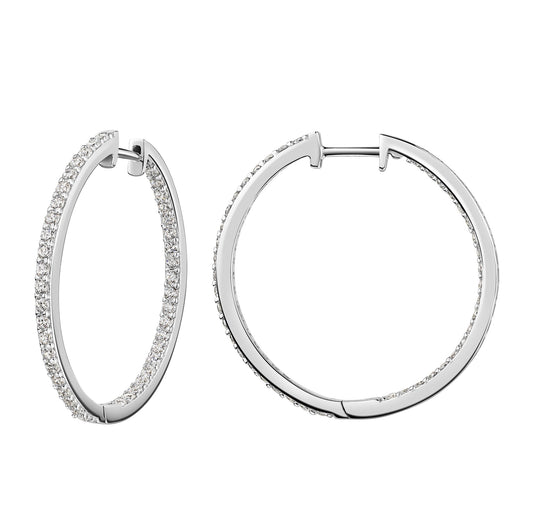 Celesta Creolen 925 Sterling Silber rhodiniert Zirkonia