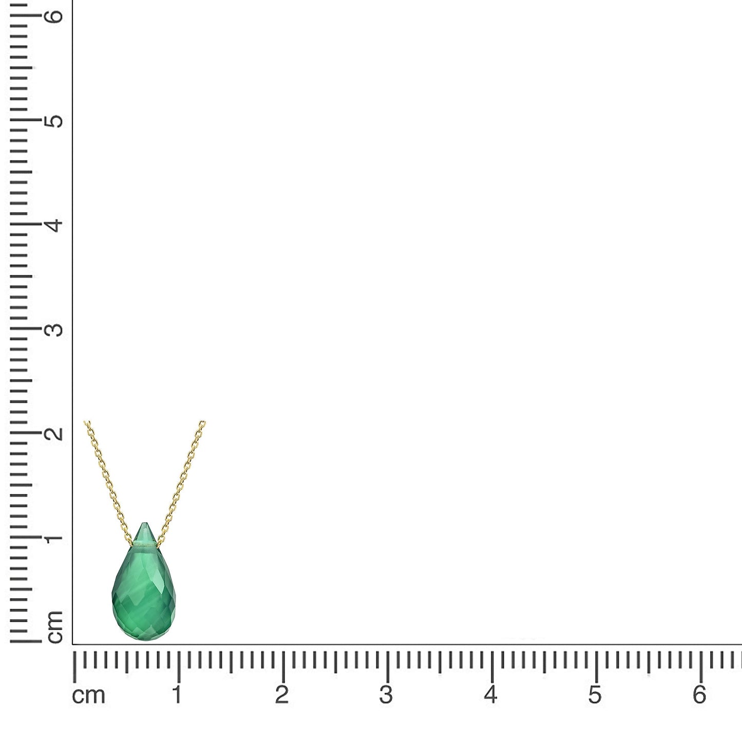 Collier 375 Gelbgold grüner Chalcedon Ankerkette 375/- Gold vergoldet 42cm