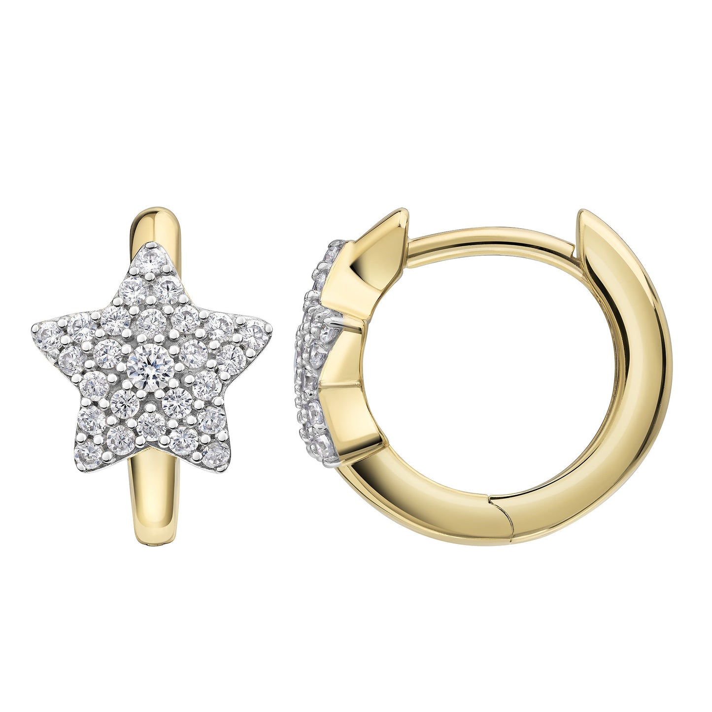 Ohrring 375 Gelbgold Zirkonia 375/- Gold 1,3cm Zirkonia