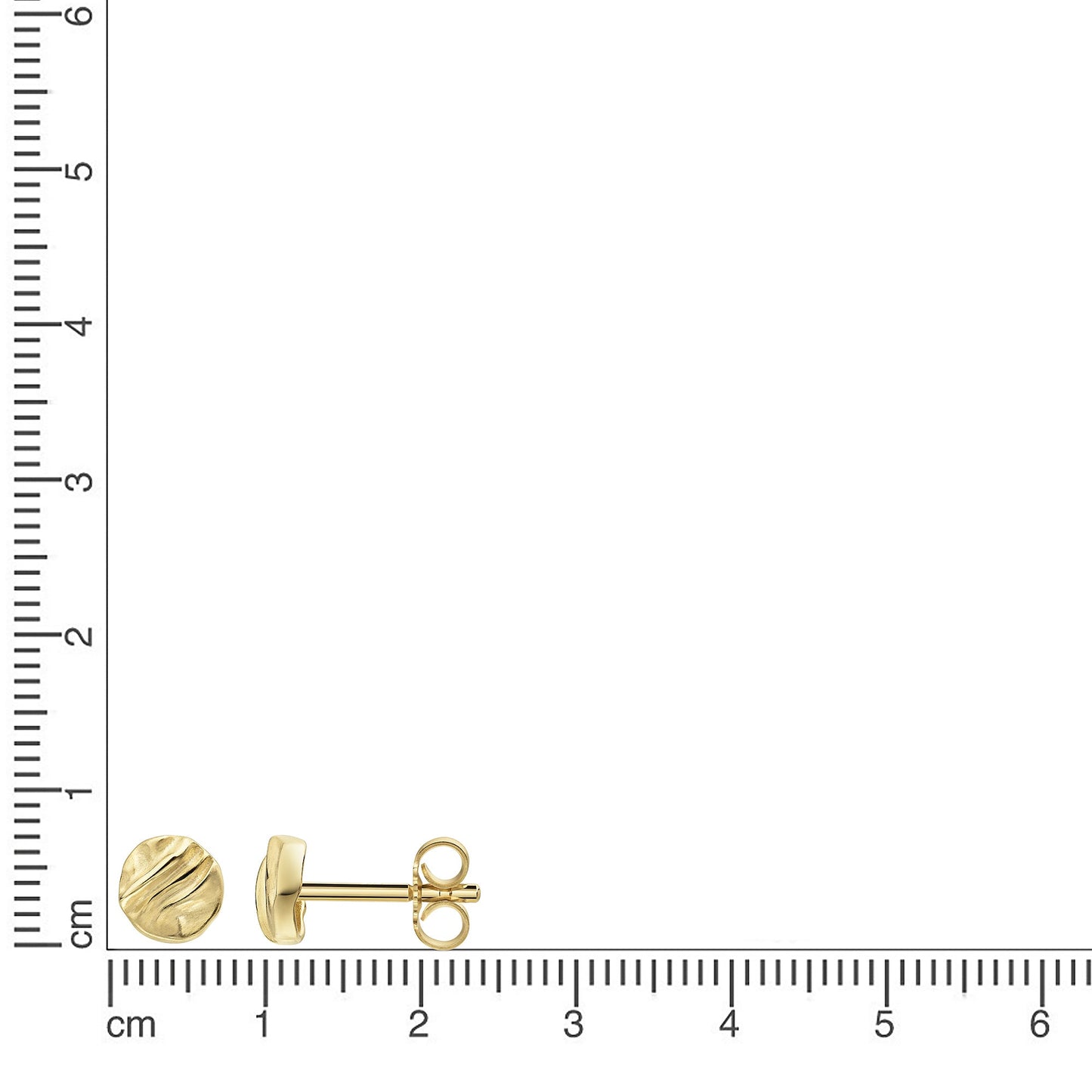 Ohrstecker 375 Gelbgold Struktur 375/- Gold 0,6cm ohne