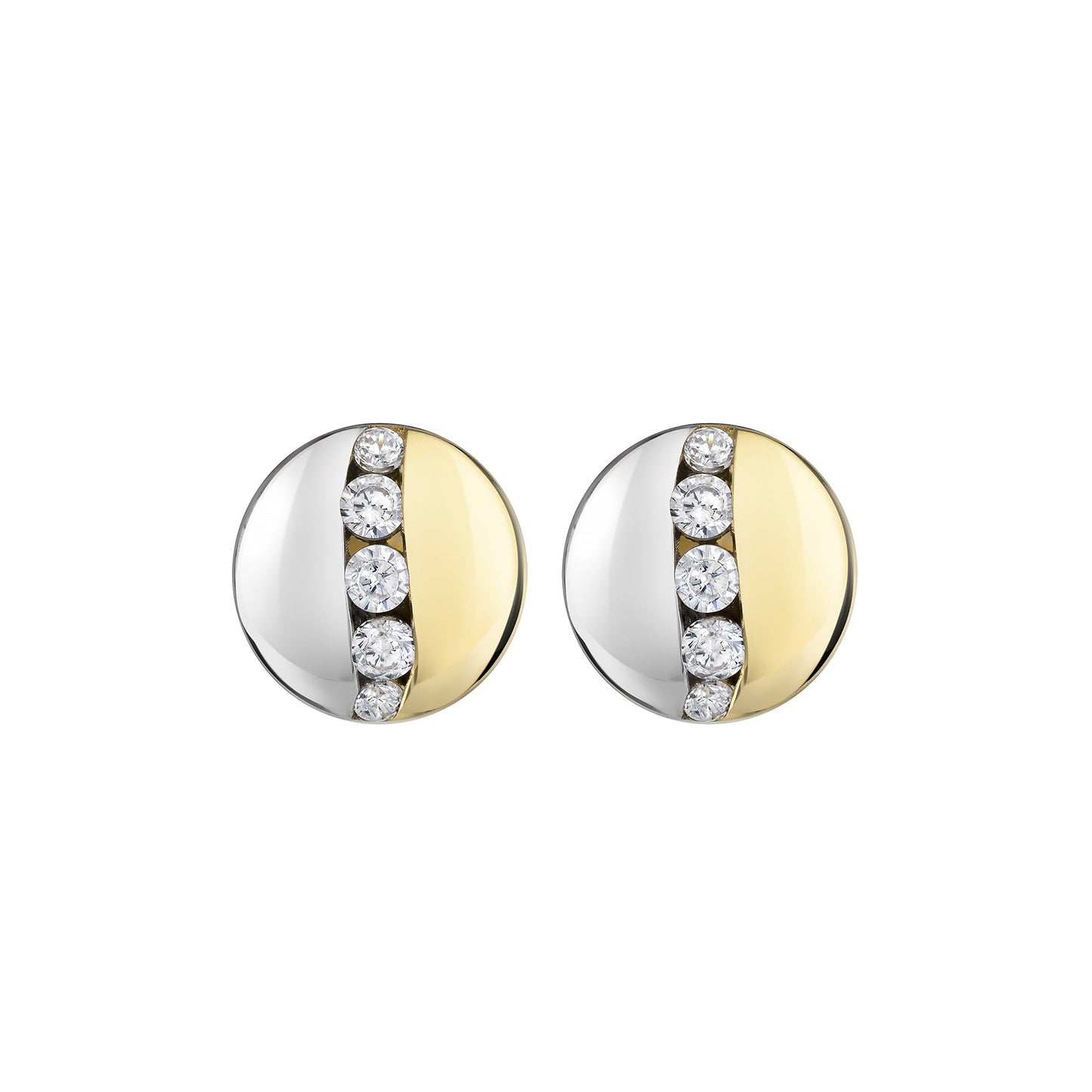 Ohrstecker 375 Gelbgold bicolor Zirkonia 375/- Gold 5,5cm Zirkonia