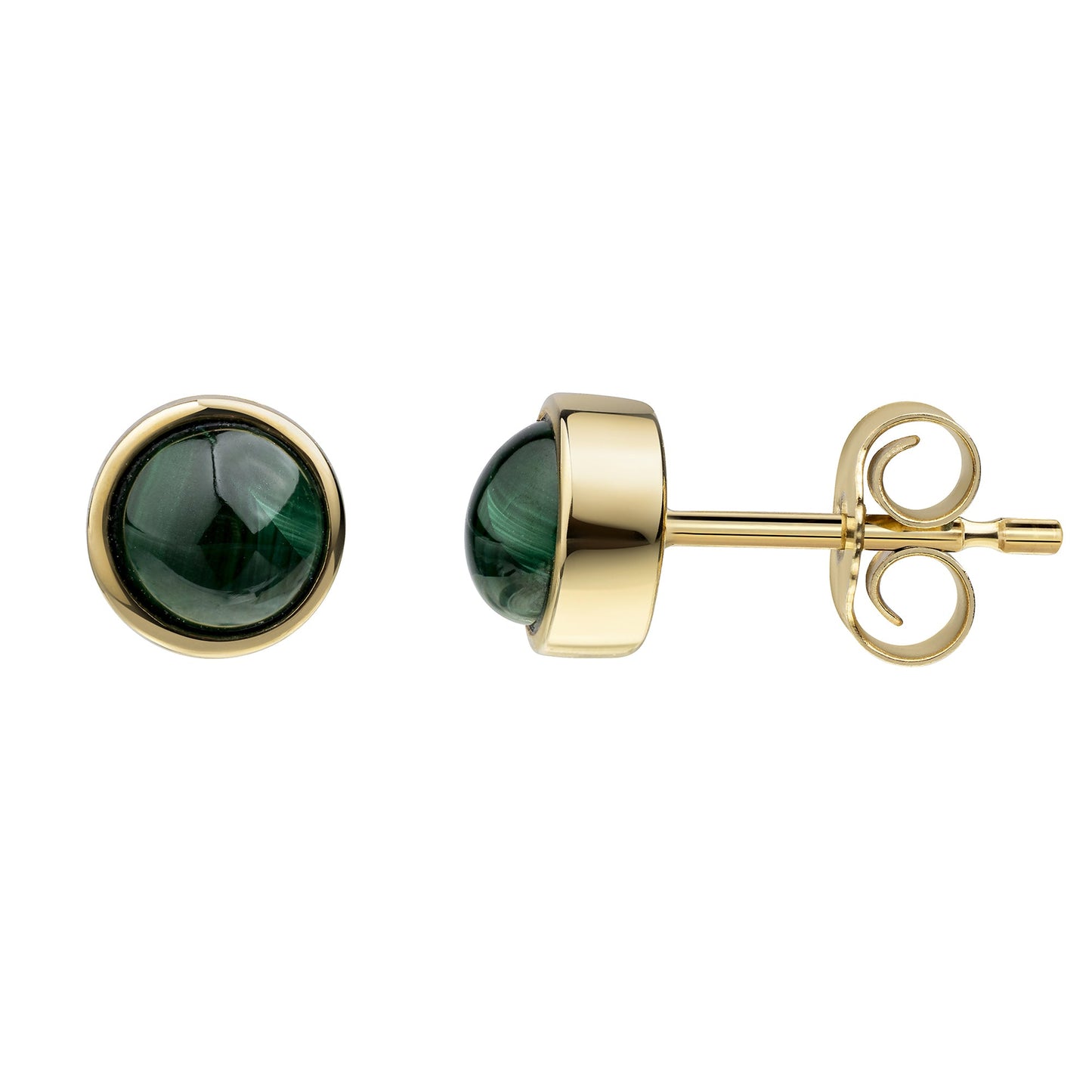 Ohrstecker 375/- Gelbgold Malachit 375/- Gold 0,6cm Malachit