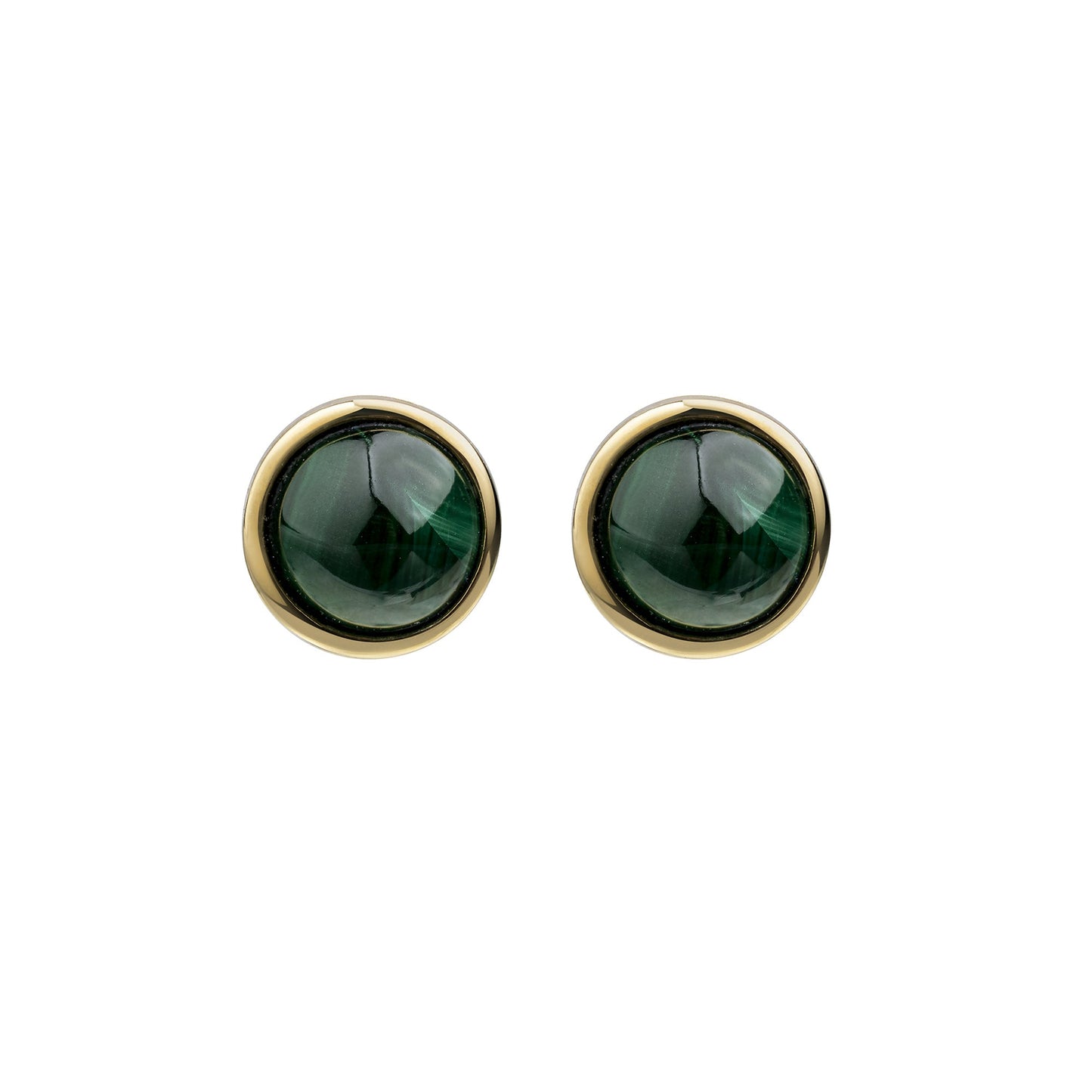Ohrstecker 375/- Gelbgold Malachit 375/- Gold 0,6cm Malachit