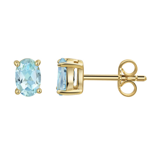 Celesta Gold - Ohrstecker 375 Gelbgold Blautopas