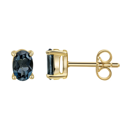 Celesta Gold - Ohrstecker 375 Gelbgold Blautopas