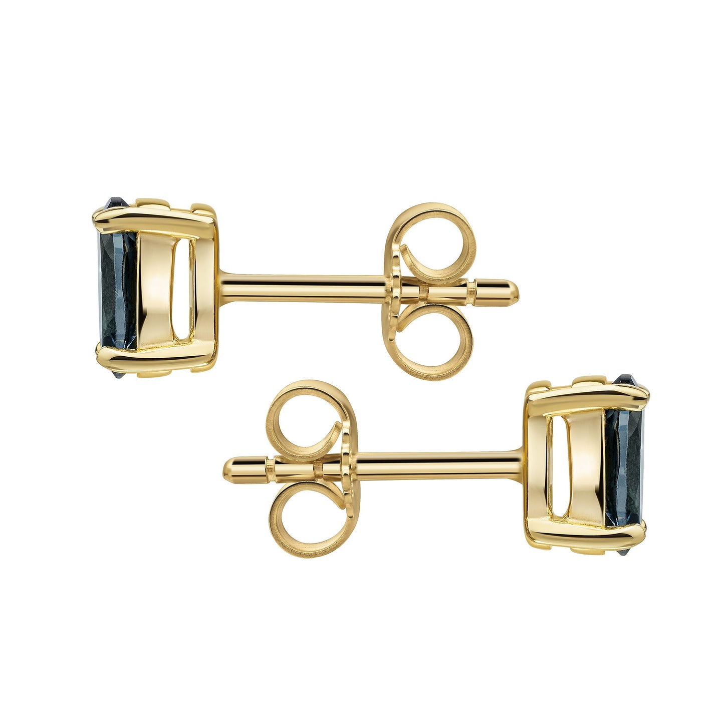 Ohrstecker 375 Gelbgold Blautopas 375/- Gold 0,7cm Blautopas beh.