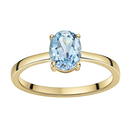 Celesta Gold - Damen Ring 375/- Gelbgold glanz Blautopas (beh)