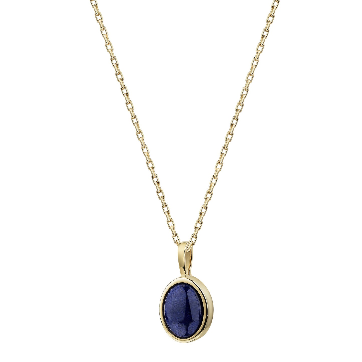 Anhänger mit Kette 375 Gelbgold Lapis Ankerkette 375/- Gold 42cm Lapislazuli
