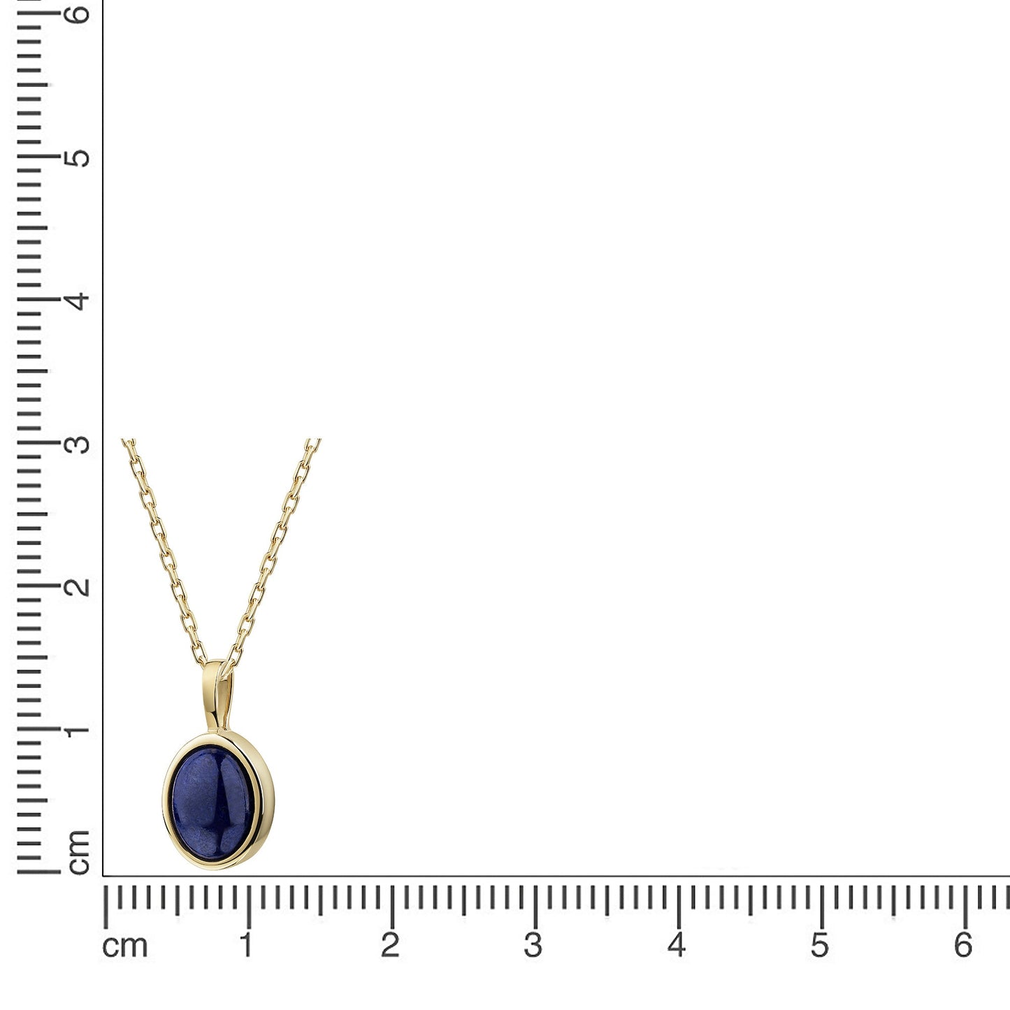 Anhänger mit Kette 375 Gelbgold Lapis Ankerkette 375/- Gold 42cm Lapislazuli