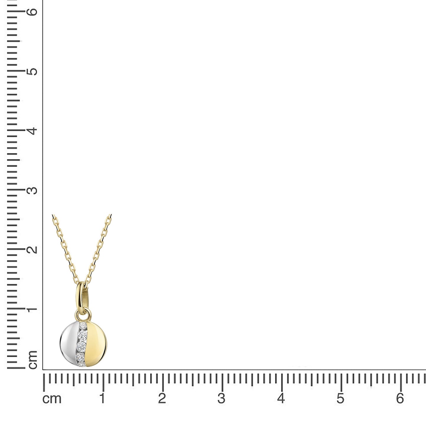 Anhänger mit Kette 375 Gelbgold Zirkonia Ankerkette 375/- Gold 42cm Zirkonia