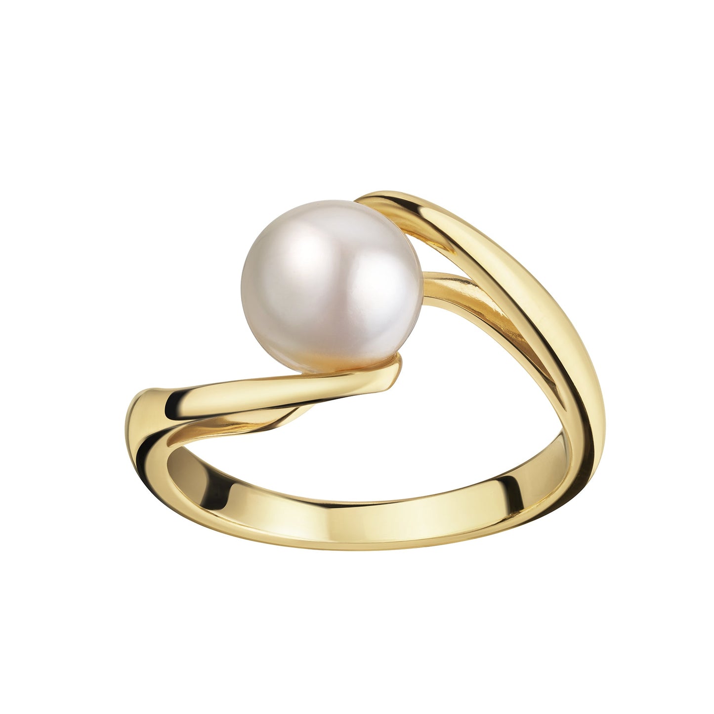 Ring 925 Sterling Silber vergoldet Perle 925/- Sterling Silber vergoldet