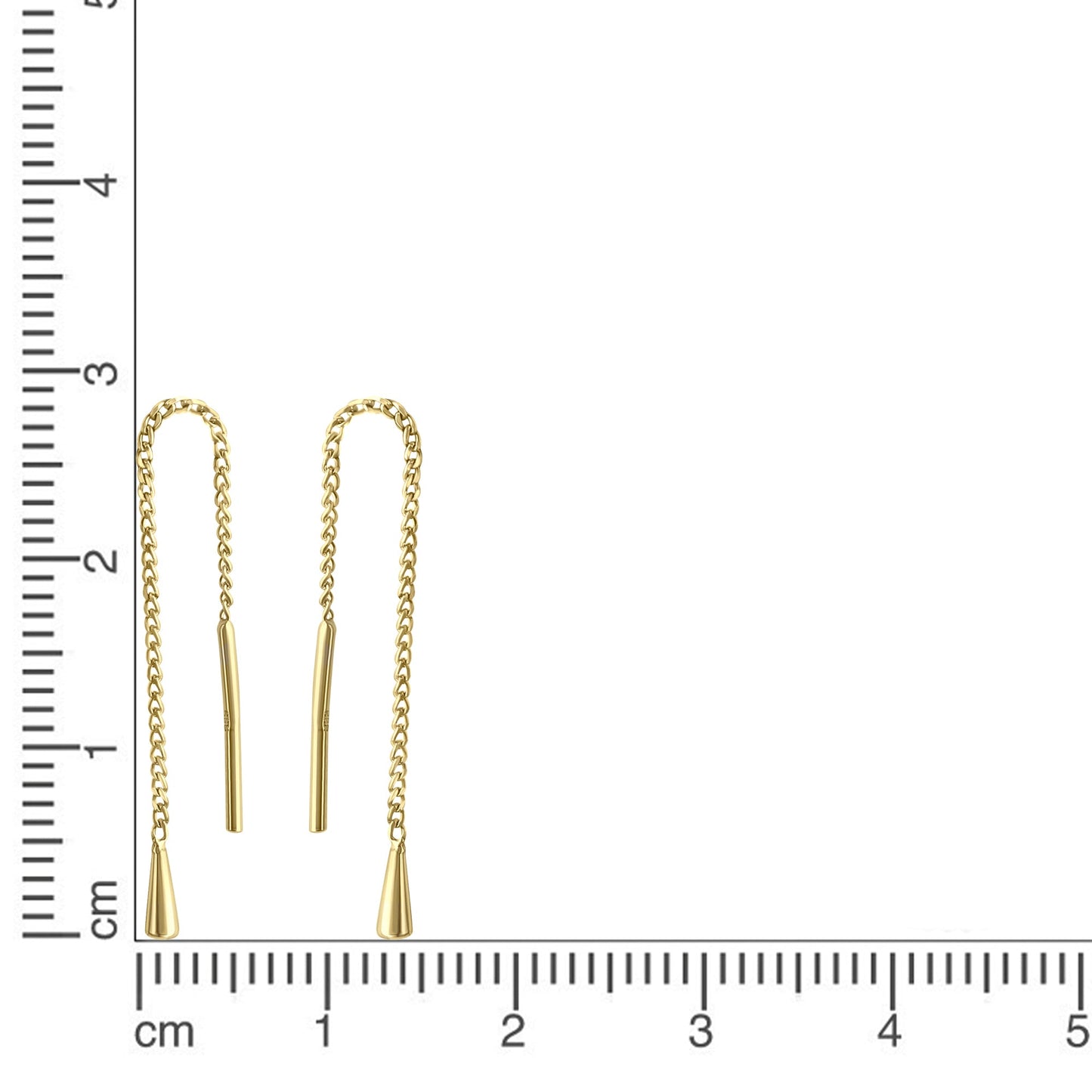 Durchzieh-Ohrring 375 Gelbgold 375/- Gold 5,8cm