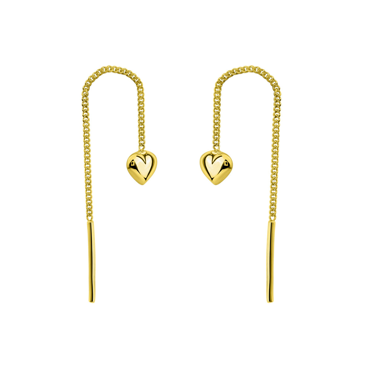 Celesta Gold - Durchziehohrringe 375 Gelbgold Herz