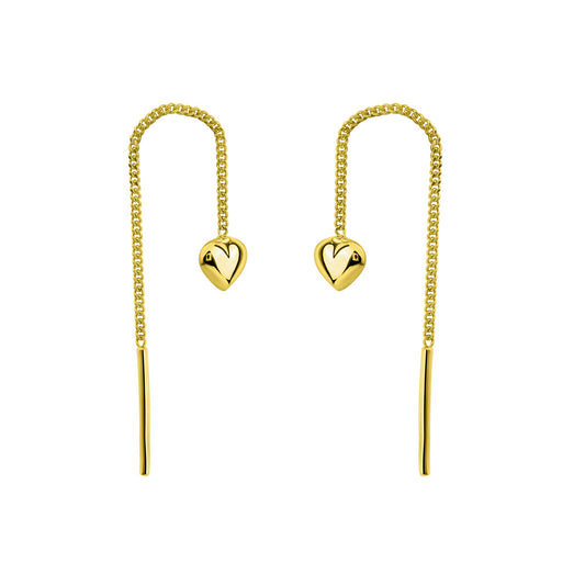 Celesta Gold - Durchziehohrringe 375 Gelbgold Herz