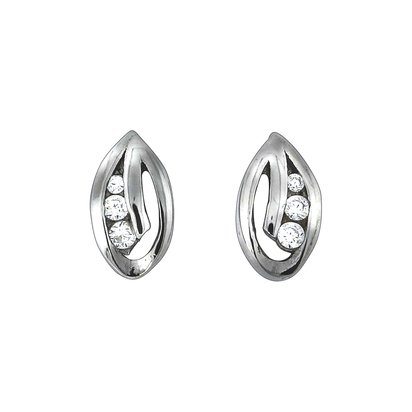 Ohrstecker 925/- Sterling Silber rhodiniert 0,8cm Zirkonia