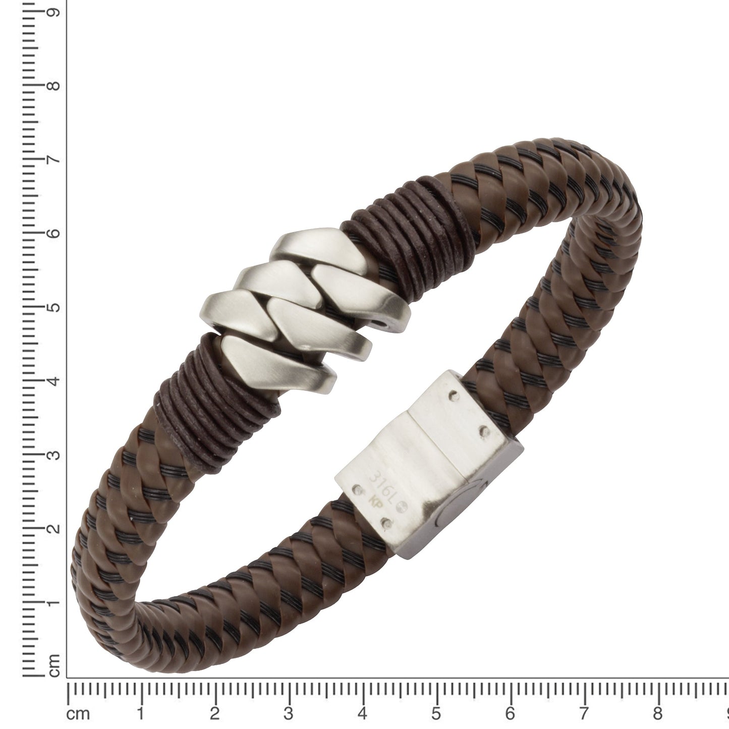Armband Lederband Edelstahl 21cm