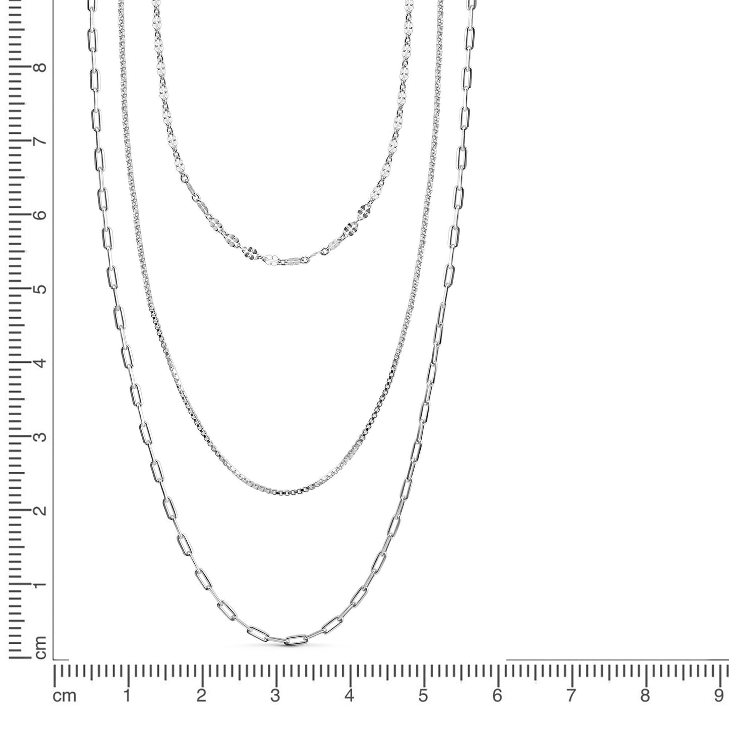 Collier 925 Silber rhodiniert Fantasiekette 925/- Sterling Silber rhodiniert 38cm