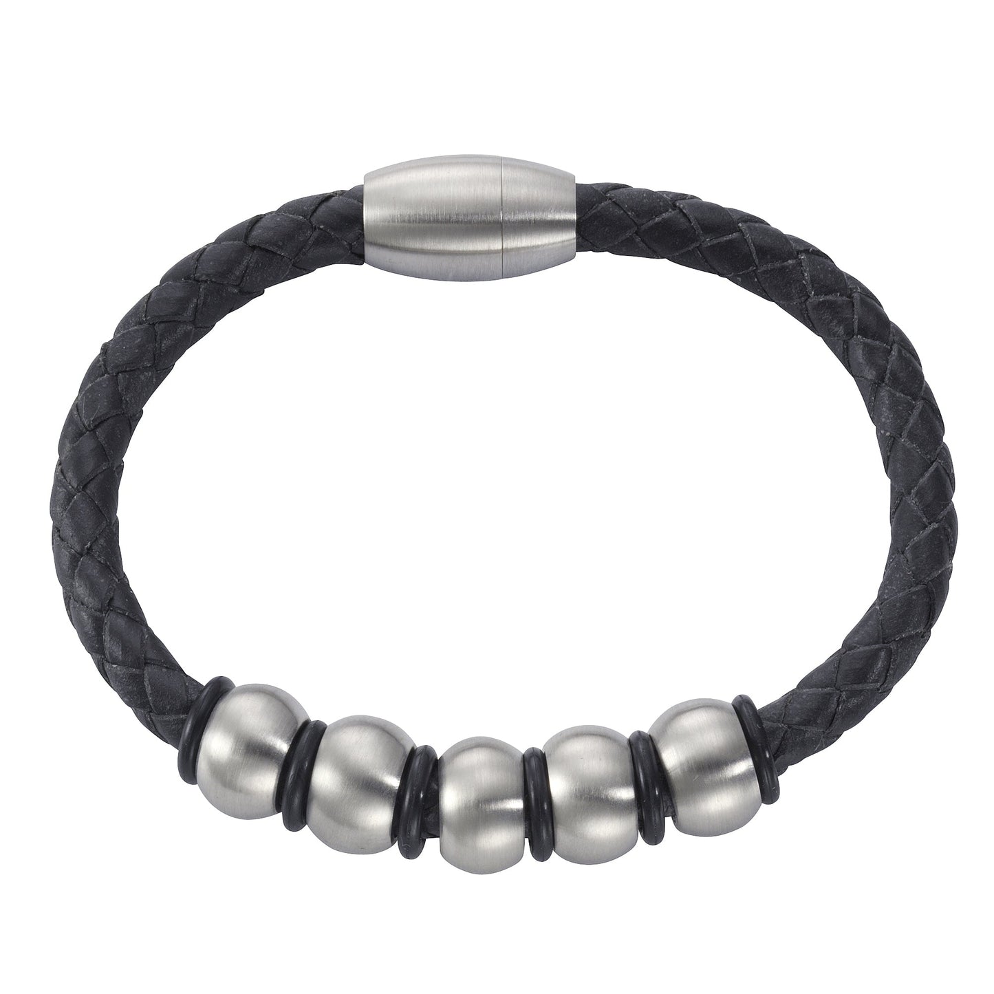 Armband Lederband Edelstahl 21cm