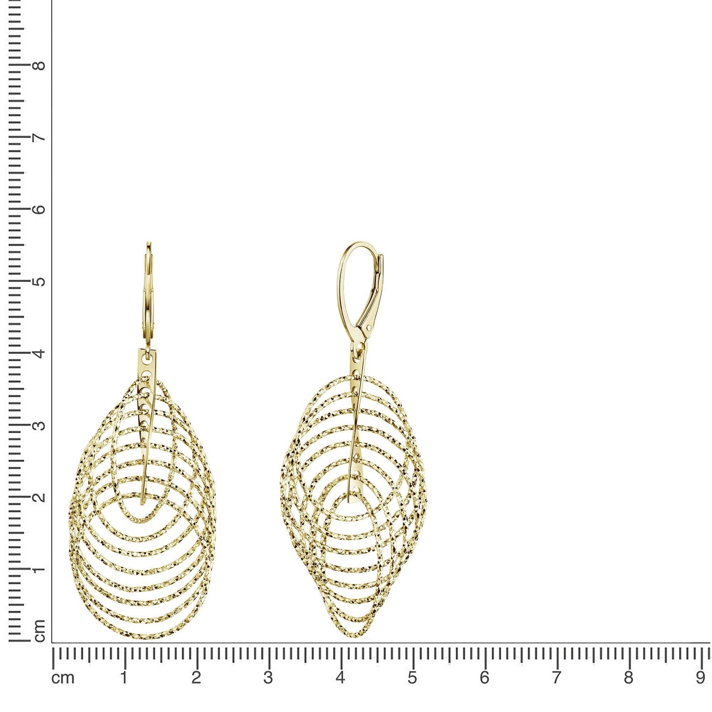 Ohrhänger 925 Sterling Silber vergoldet 925/- Sterling Silber vergoldet 5,8cm Zirkonia