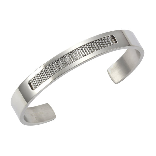 Zeeme Stainless Steel - Unisex-Armreif offen aus Edelstahl 10mm breit