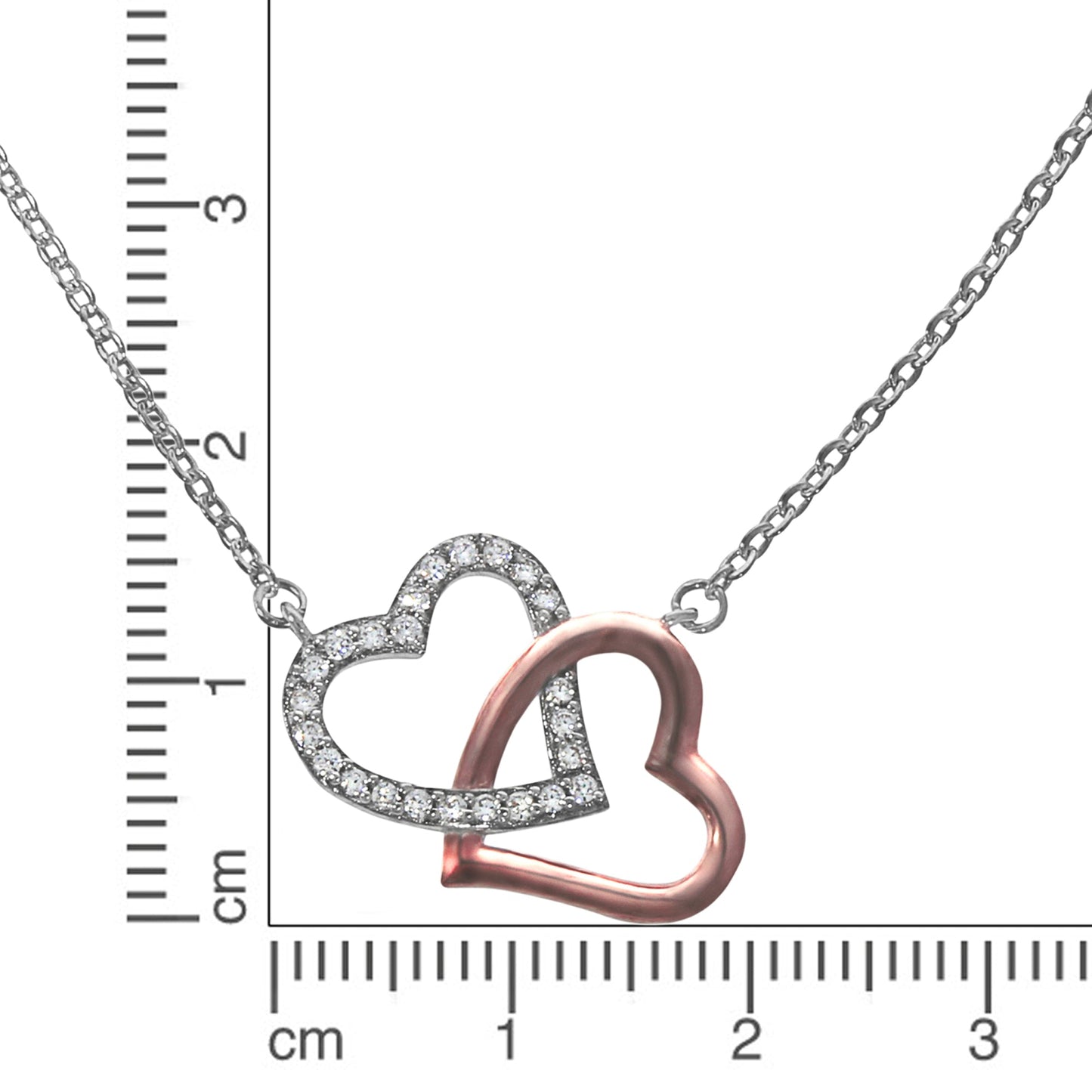 Collier Ankerkette 925/- Sterling Silber rhodiniert 45,0cm Zirkonia