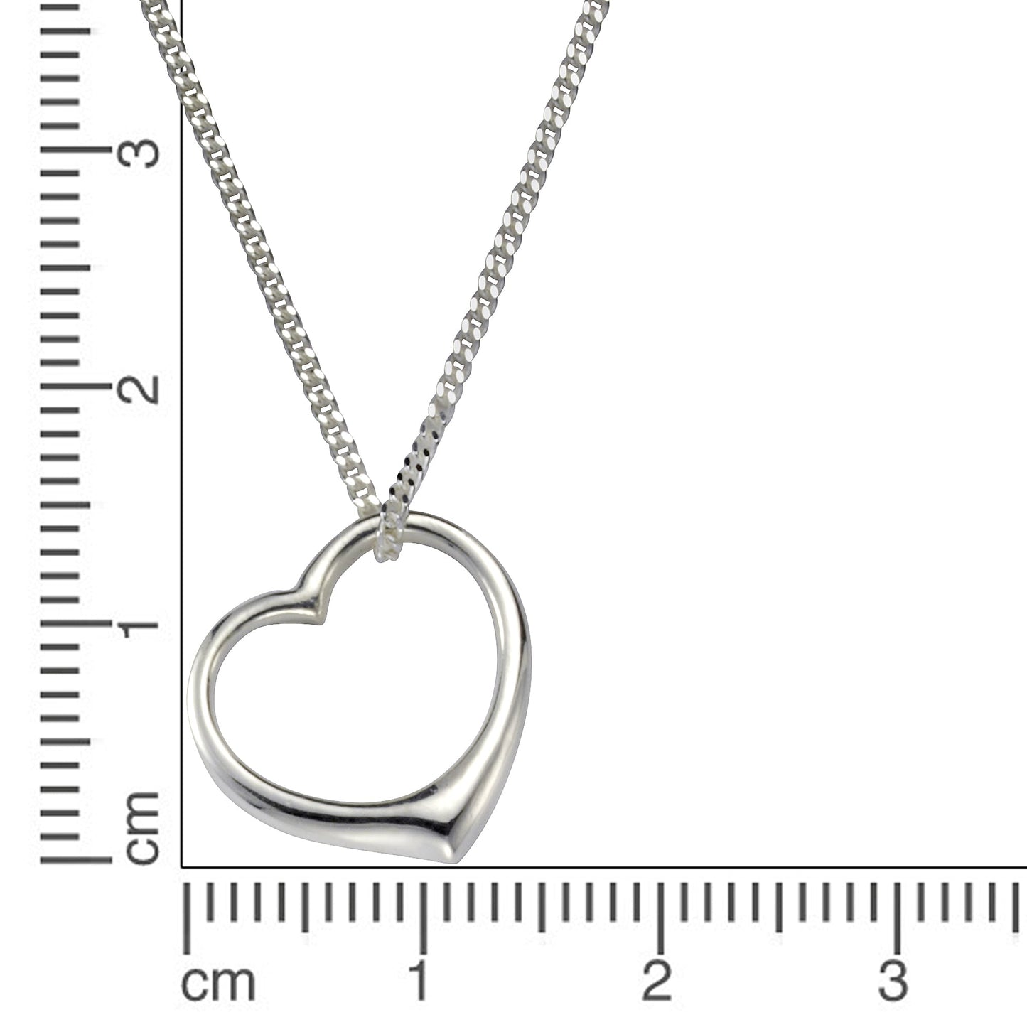 Anhänger mit Kette Flachpanzerkette 925/- Sterling Silber 45cm ohne