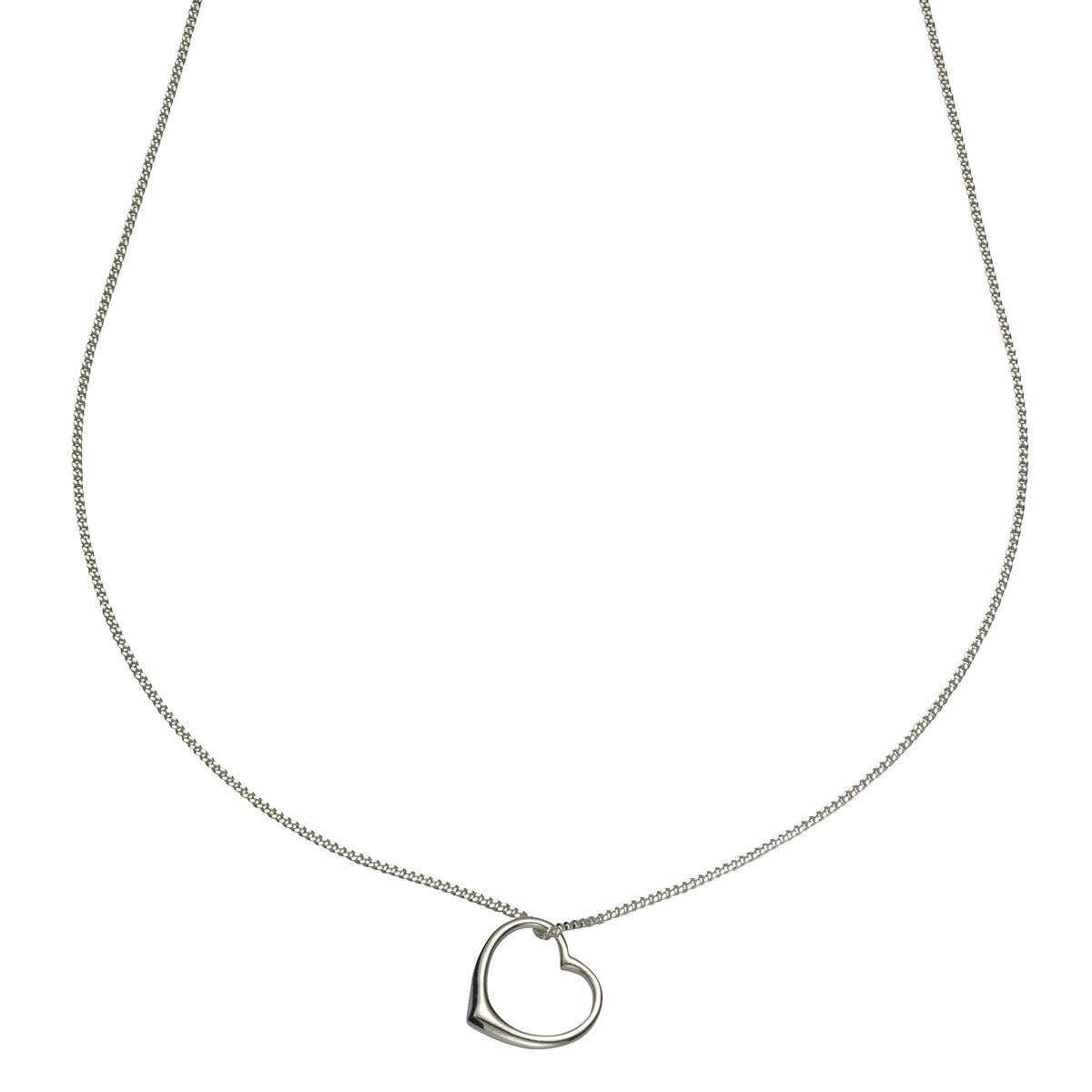 Anhänger mit Kette Flachpanzerkette 925/- Sterling Silber 45cm ohne