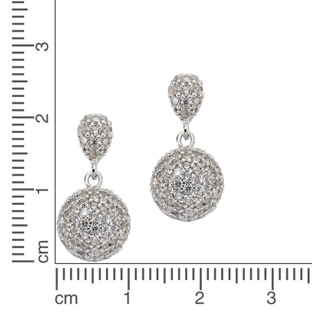 Ohrhänger 925/- Sterling Silber rhodiniert 2,2cm Zirkonia