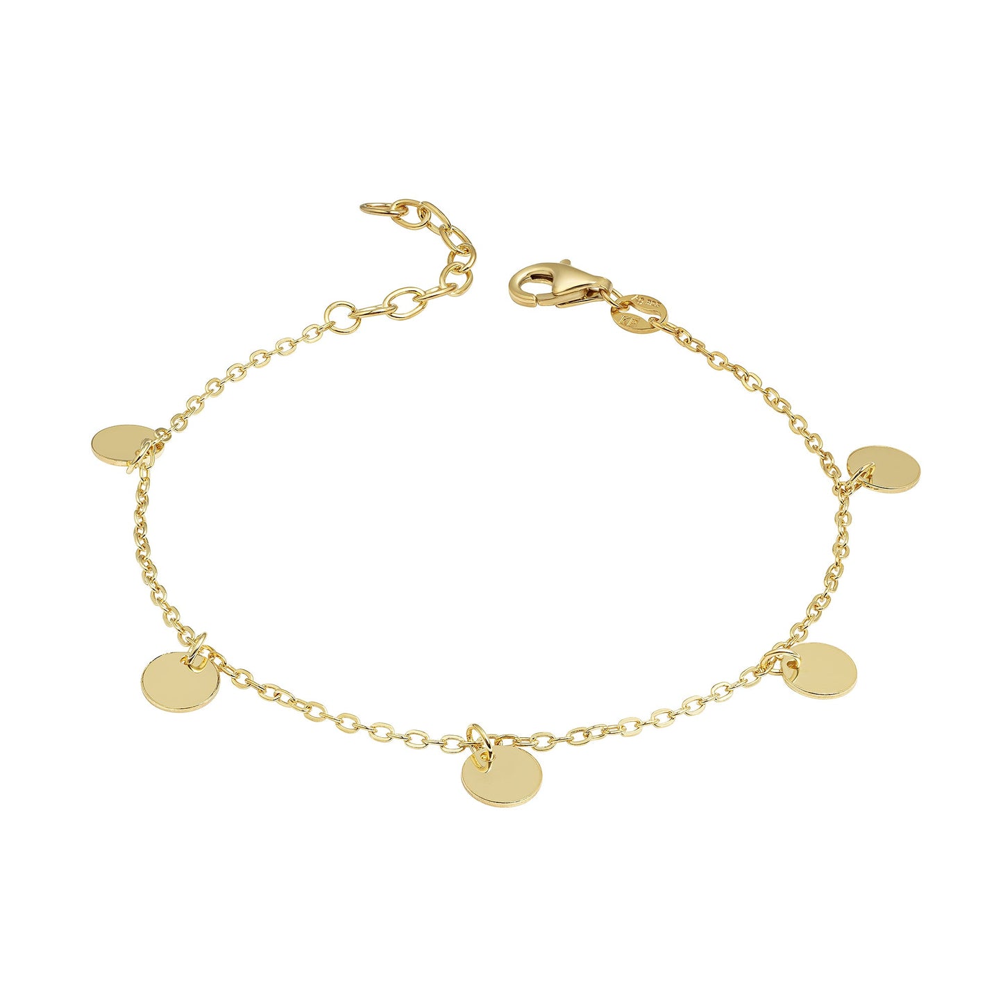 Armband Ankerkette 925/- Sterling Silber vergoldet 20,0cm
