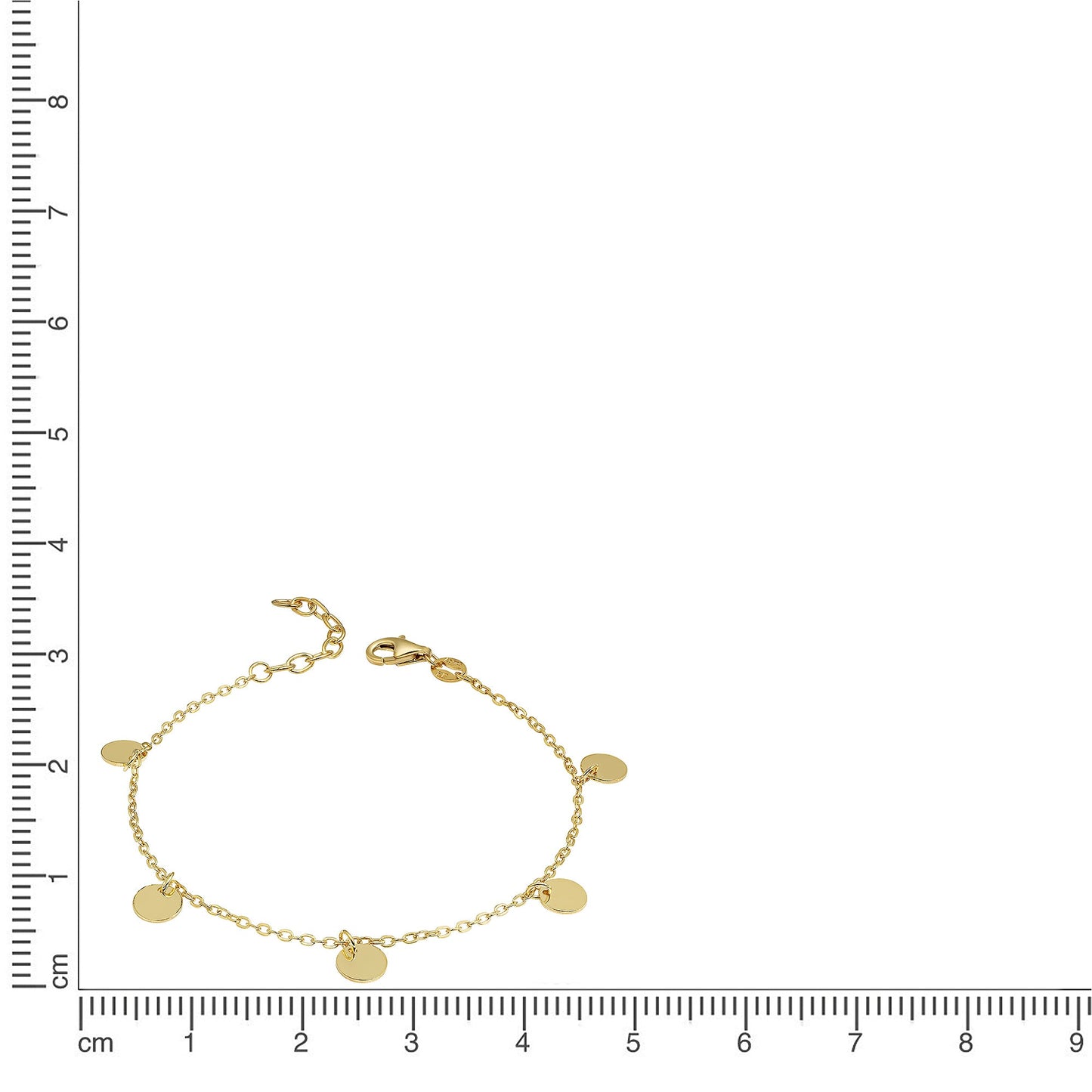 Armband Ankerkette 925/- Sterling Silber vergoldet 20,0cm