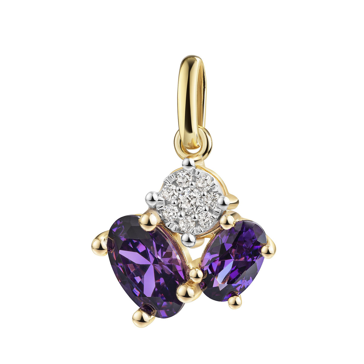 Anhänger 375/- Gold 1,4cm Amethyst