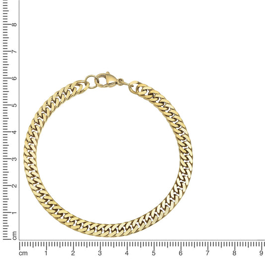 Armband aus Edelstahl gelb PVD beschichtet Pnzerkette 21cm lang mit Karabiner