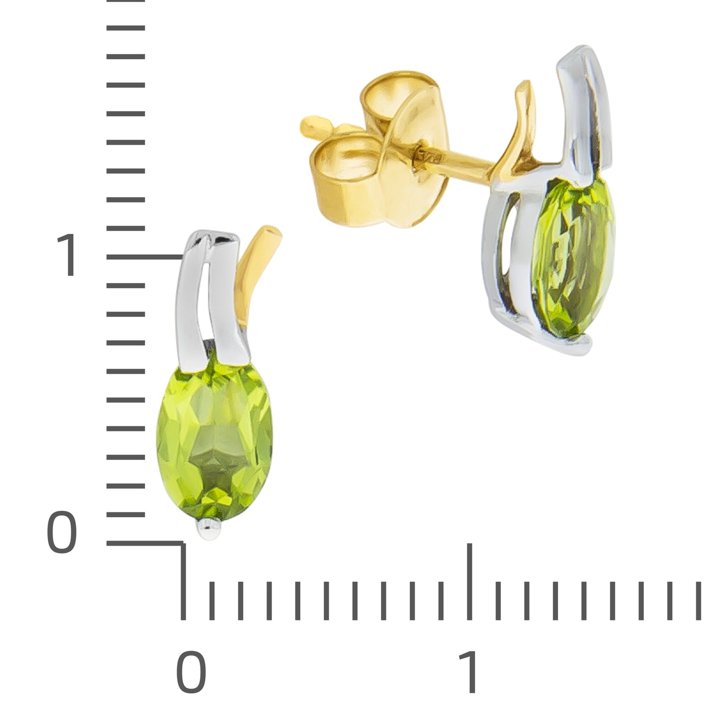 Ohrstecker 375/- Gold 1,1cm Peridot 0,92ct.