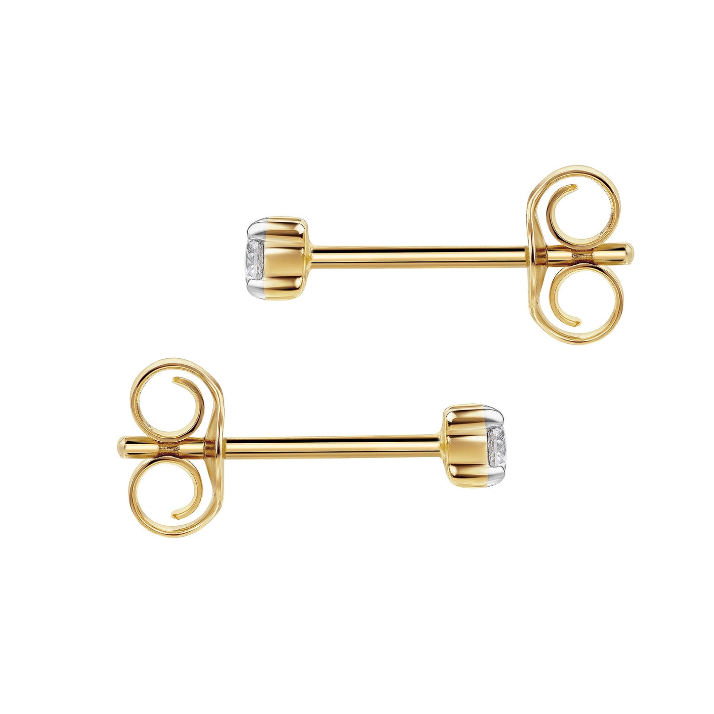 Ohrstecker 585/- Gold rhodiniert (teil) 0,3cm Brillant 0,10ct.